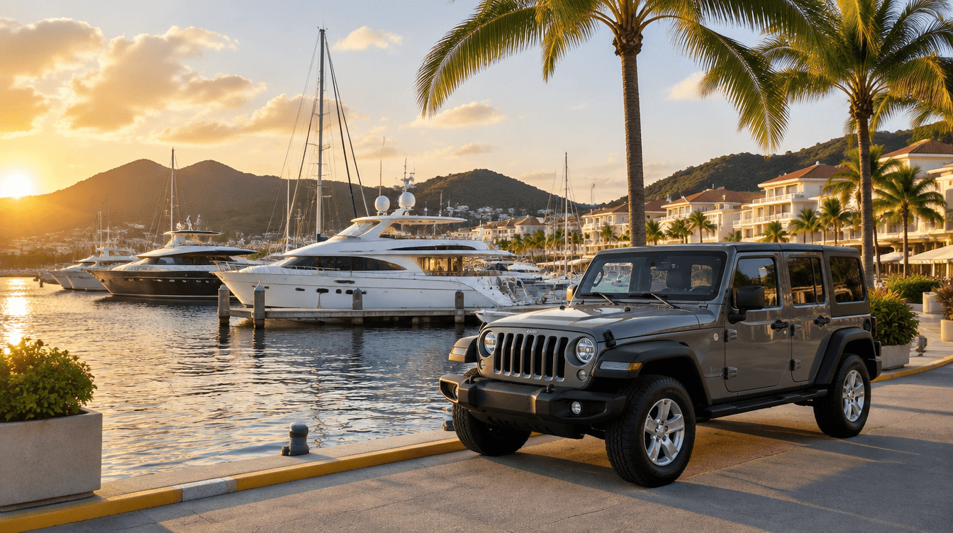 Car parked near Simpson Bay in Sint Maarten
