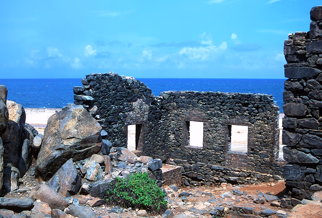 Ruins of the Bushiribana gold mill on Aruba's north coast