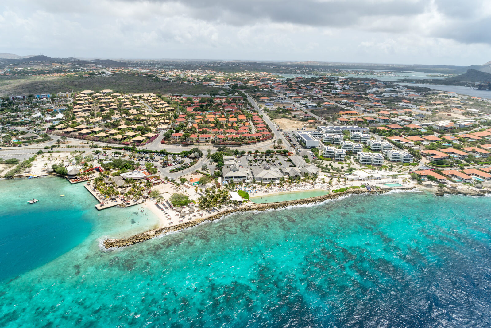 Aerial of Jan Thiel beach
